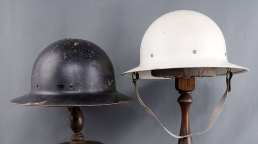 WWII US GOVT OCD CIVIL DEFENSE HELMET LOT OF 2
