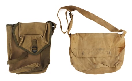 WWII FRENCH HAVERSACK & US GP AMMUNITION BAG