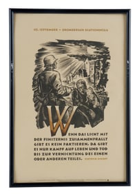 SEPT 1942 FRAMED THIRD REICH PROPAGANDA POSTER