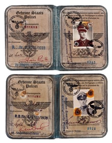 WWII GERMAN THIRD REICH AUSWEIS GESTAPO LOT OF 2