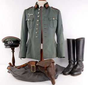 COMPLETE ARTILLERY NCO TUNIC HOLSTER WWII GERMAN