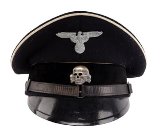 ALLGEMEINE SS OFFICER VISOR WWII GERMAN REICH