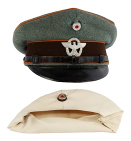 GENDARMERIE OFFICER VISOR W COVER WWII GERMAN