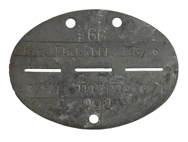 WWII GERMAN ANTI AIR BATTALION FLAG DOG TAG