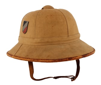 FIRST MODEL TROPPENHELM PITH HELMET WWII GERMAN