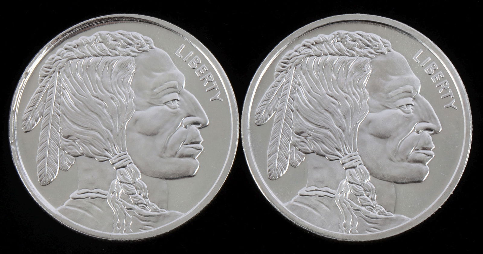 SILVER ROUND 1 OZT .999 LOT OF 2 BUFFALO DESIGN (1 of 2)