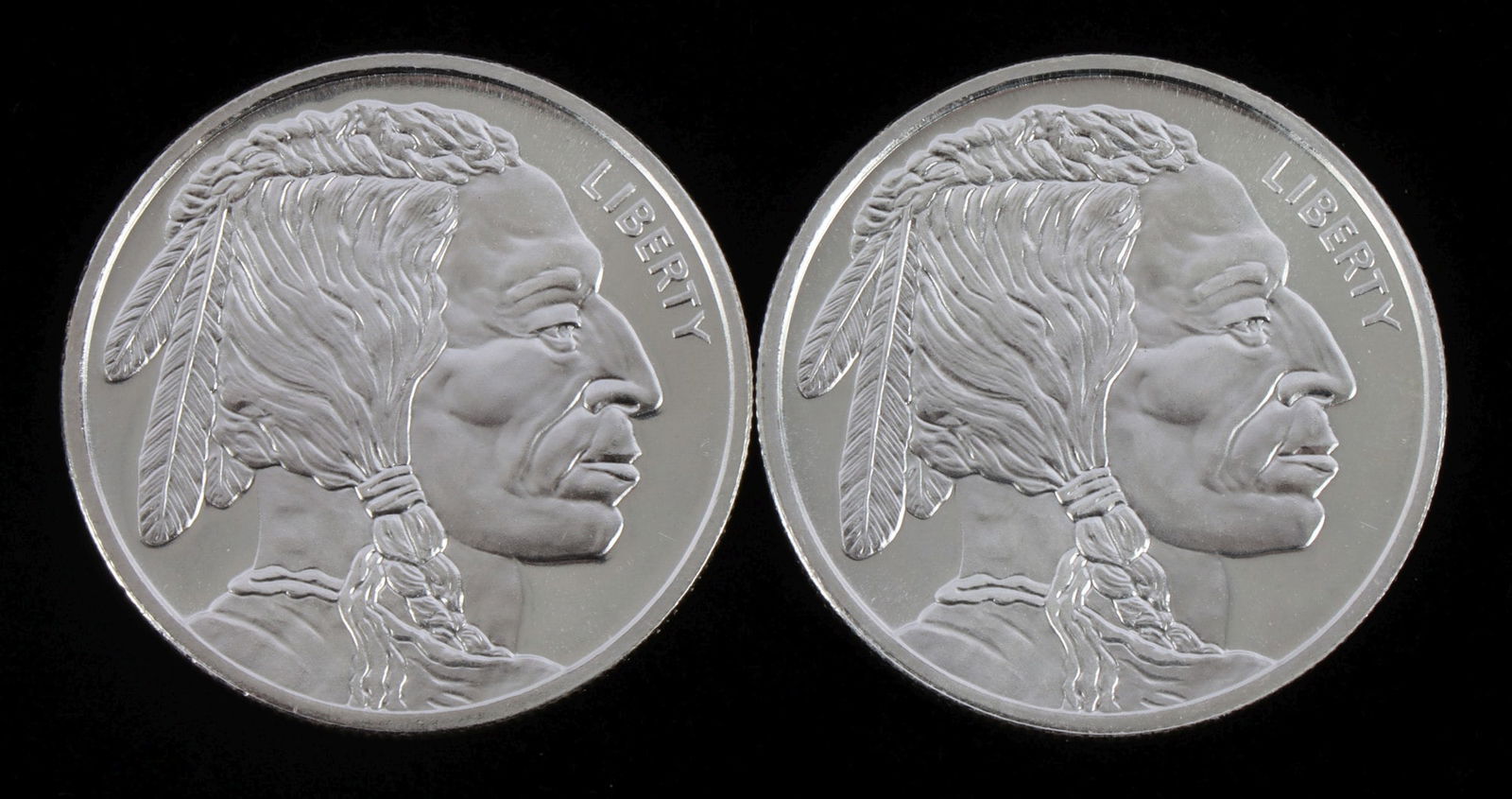 SILVER ROUND 1 OZT .999 LOT OF 2 BUFFALO DESIGN (1 of 2)