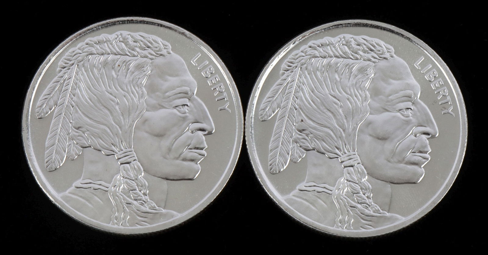SILVER ROUND 1 OZT .999 LOT OF 2 BUFFALO DESIGN (1 of 2)