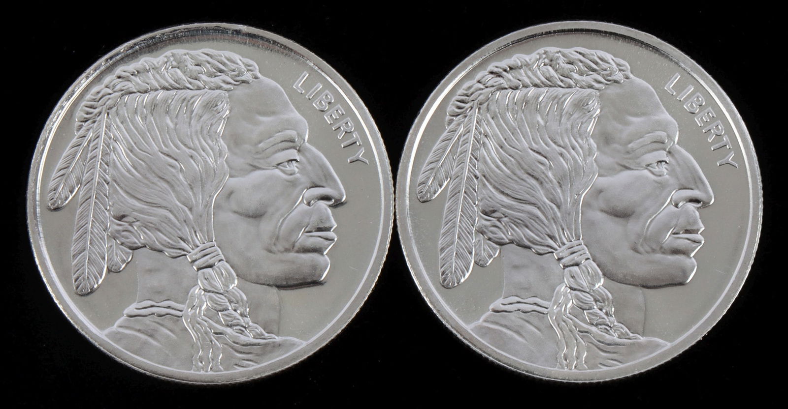 SILVER ROUND 1 OZT .999 LOT OF 2 BUFFALO DESIGN (1 of 2)