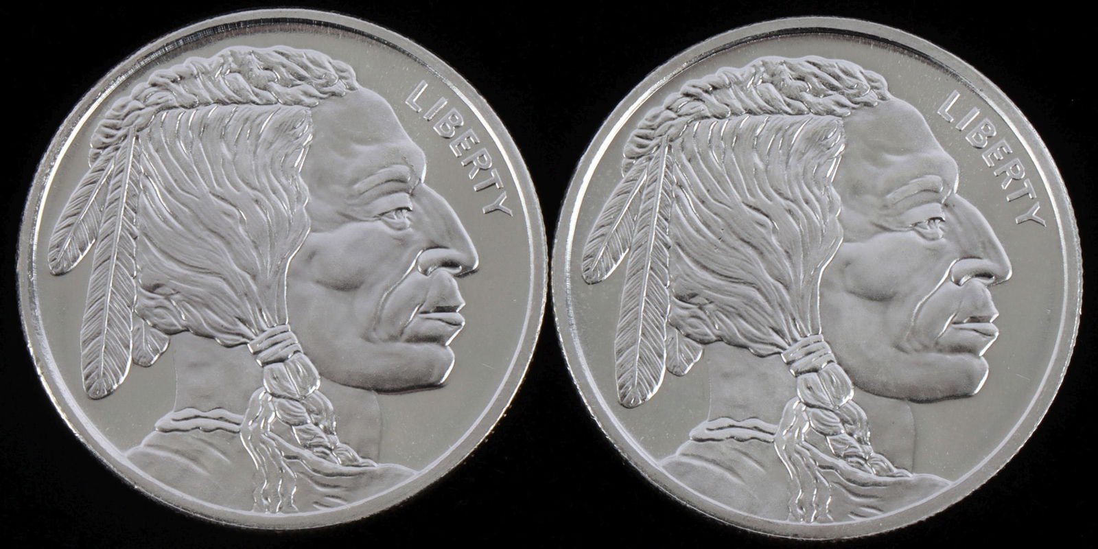 SILVER ROUND 1 OZT .999 LOT OF 2 BUFFALO DESIGN (1 of 2)