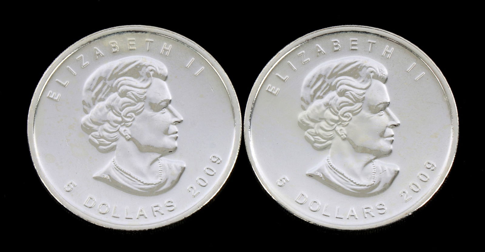 1 OZT OUNCE SILVER MAPLE LEAF COINS LOT OF 2 2009 (1 of 2)