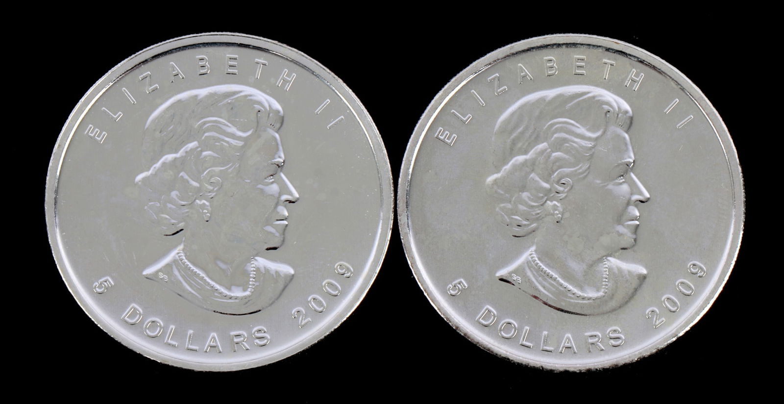 1 OZT OUNCE SILVER MAPLE LEAF COINS LOT OF 2 2009 (1 of 2)