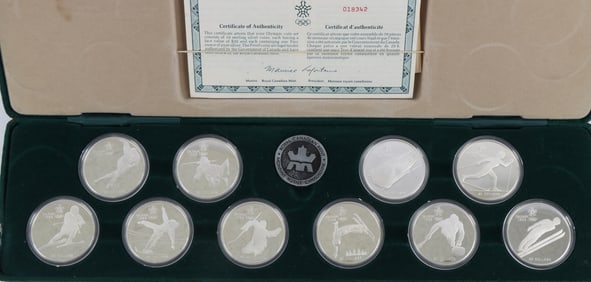 10 CANADIAN SILVER COINS OLYMPICS COMMEMORATIVE