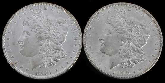 LOT OF 2 MINT STATE MORGAN SILVER DOLLARS