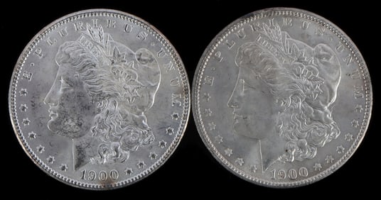 LOT OF 2 MINT STATE MORGAN SILVER DOLLARS