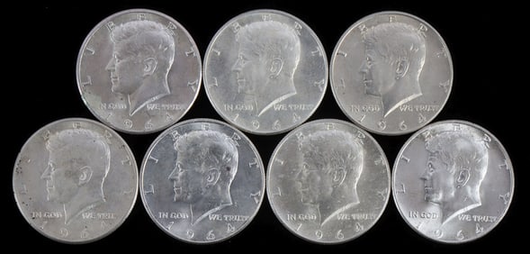 GREAT CONDITION SILVER KENNEDY HALF DOLLARS LOT 7