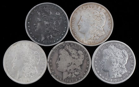 MORGAN DOLLARS MIXED DATES LOT OF 5