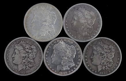 MORGAN DOLLARS MIXED DATES LOT OF 5
