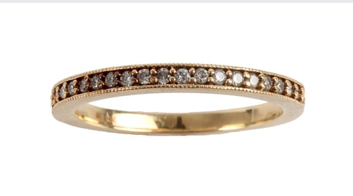 10K DIAMOND YELLOW GOLD WEDDING BAND RING SZ 7.25