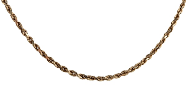 14K GOLD ROPE CHAIN NECKLACE