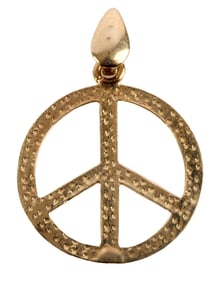 14K YELLOW GOLD PEACE SIGN PENDANT