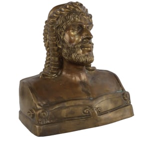 COLOSSAL BRASS BUST OF THE GOD JUPITER