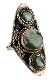 NATIVE AMERICAN RING SILVER RING WITH TURQUOISE
