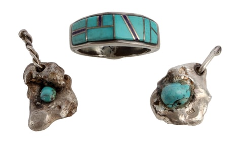 NAVAJO SOUTHWEST SILVER JEWELRY LOT OF 3