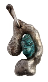 SILVER & TURQUOISE NUGGET PENDANT
