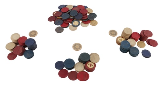 2.6 POUNDS OF ANTIQUE POKER CHIP LOT