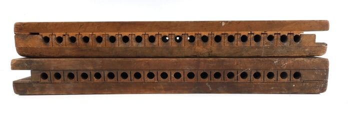 2 ANTIQUE WOOD CIGAR MOLD LOT EXCELSIOR