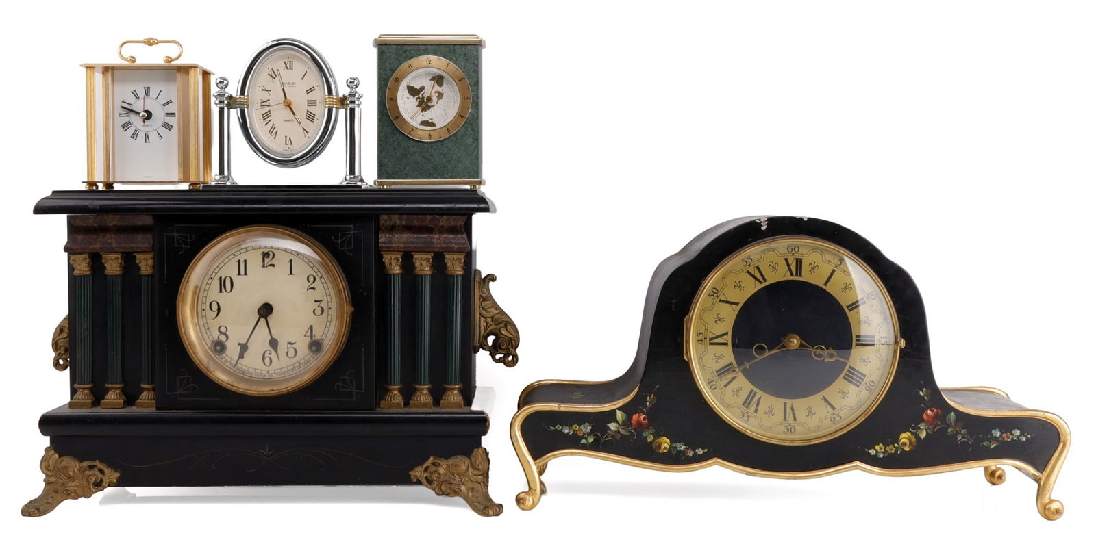 5 ANTIQUE CLOCK LOT 2 MANTLE 3 SMALLER (1 of 9)