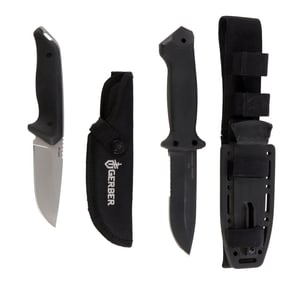 LOT OF 2 GERBER FIXED KNIVES LMF II & MOMENT