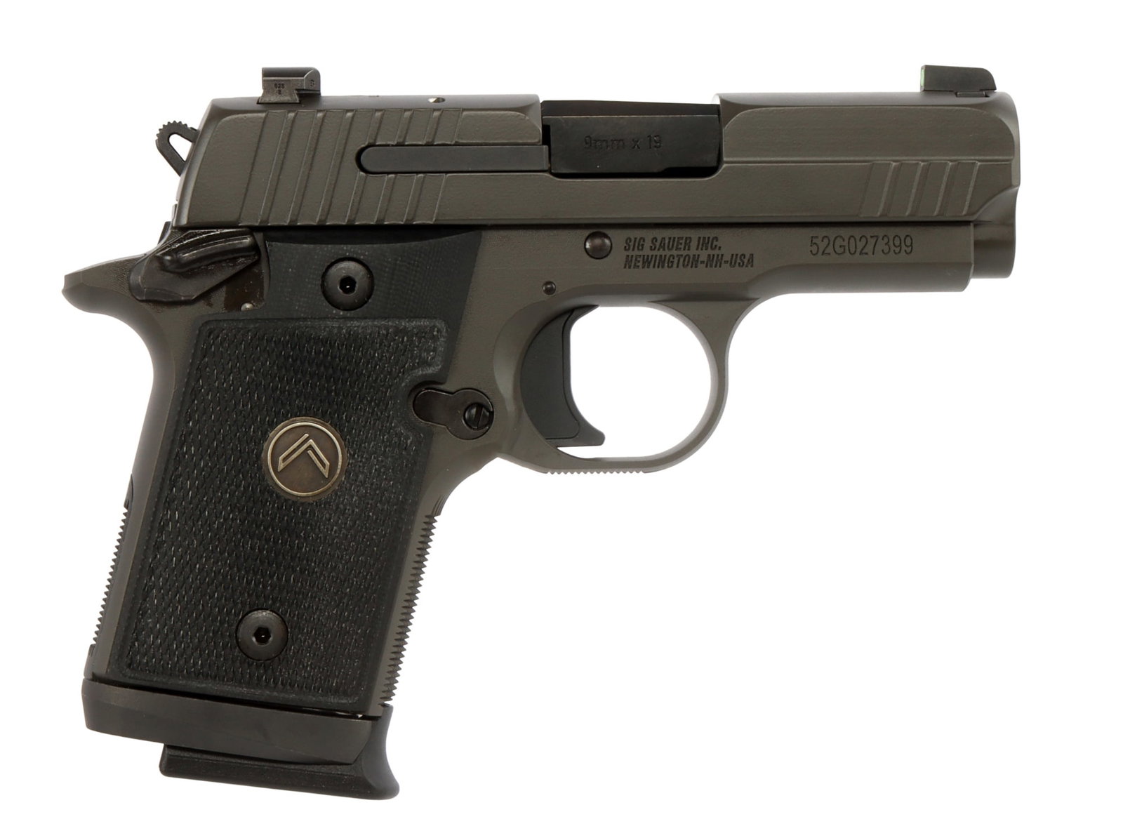 SIG P938 LEGION 9MM CARRY PISTOL WITH 5 MAGS NIB: New in box Sig P938 Legion semi-automatic concealed carry pistol. Includes five (5) 7-round magazines. Black G-10 grips, X-Ray 3 day/night sights, ambidextrous safety and alloy frame. FFL required for