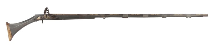 GOLD & BONE INLAID AFGHAN JEZAIL FLINTLOCK MUSKET