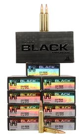 200 ROUNDS .223 REM 75GR BTHP HORNADY BLACK AMMO