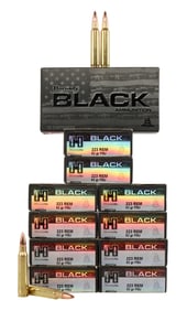 220 ROUNDS 223 REM 62GR FMJ HORNADY BLACK AMMO