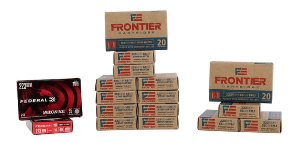 340 ROUNDS .223 REM HORNADY AND FEDERAL AMMO