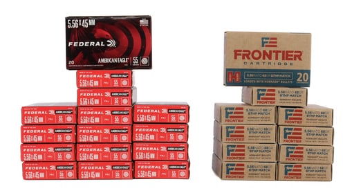 500 RDS 5.56X45 68GR BTHP & 55GR FMJ RIFLE AMMO