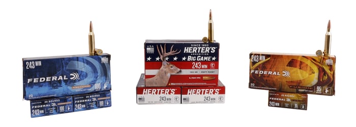 180 ROUNDS .243 WIN SP DEER HUNTING RIFLE AMMO
