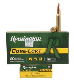 40 ROUNDS REMINGTON CORE-LOKT 308 WIN AMMO 150 GR