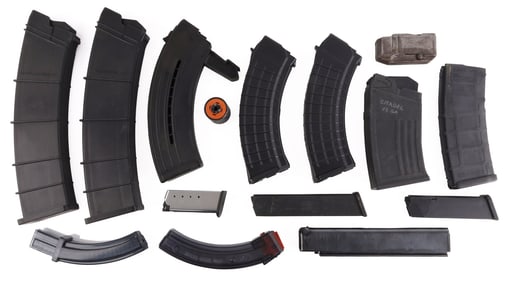 RIFLE PISTOL & SHOTGUN MAGS LOT OF 15