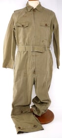 WWII ARMY AIR FORCE COVERALLS BATTLE DAMAGED