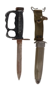 VIETNAM WAR US M8A1 BAYONET KNUCKLE DUSTER GRIP