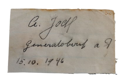 WWII GERMAN THIRD REICH CUT SIGNATURE ALFRED JODL