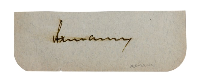 WWII GERMAN THIRD REICH CUT SIGNATURE AXMANN