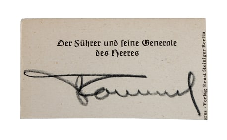 WWII GERMAN THIRD REICH CUT SIGNATURE ERWIN ROMMEL