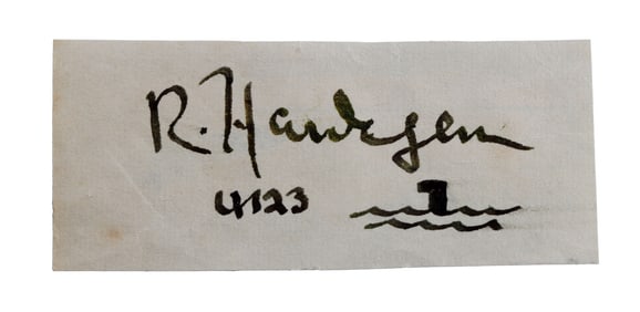 WWII GERMAN THIRD REICH CUT SIGNATURE HARDEGAN