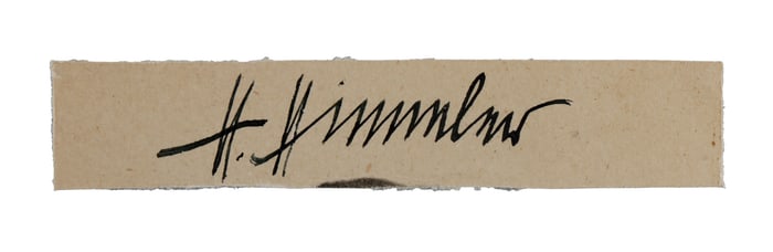 WWII GERMAN THIRD REICH CUT SIGNATURE HIMMLER