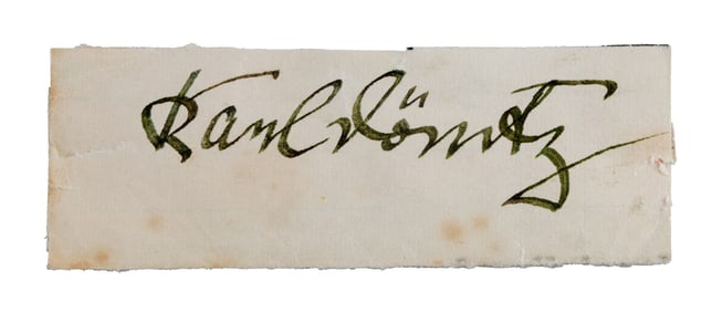 WWII GERMAN THIRD REICH CUT SIGNATURE KARL DOENITZ